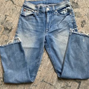 Hudson Fallon Crop Midrise Straight Stretch Jeans